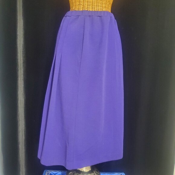 Vintage Devon IGLWU Union Made Indigo Purple Pencil Skirt Size 10 Midi Length - Picture 2 of 8